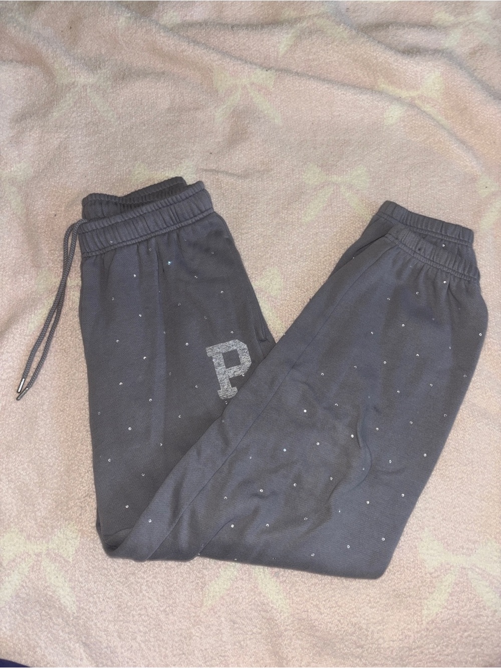 PINK Gray Embellished Sweatpants